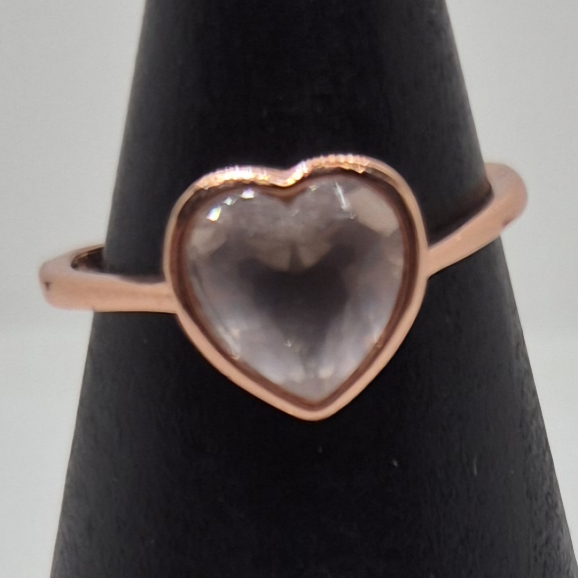 Ring rosenkvarts nr 6 rosegull