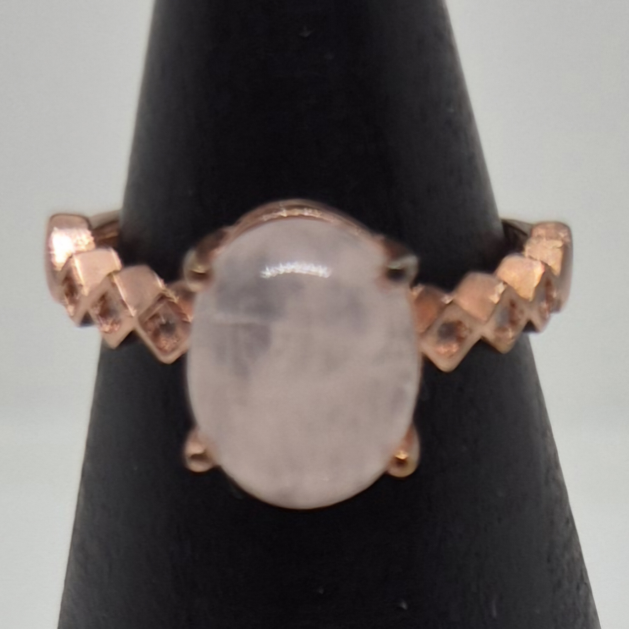 Ring rosenkvarts nr 7 rosegull