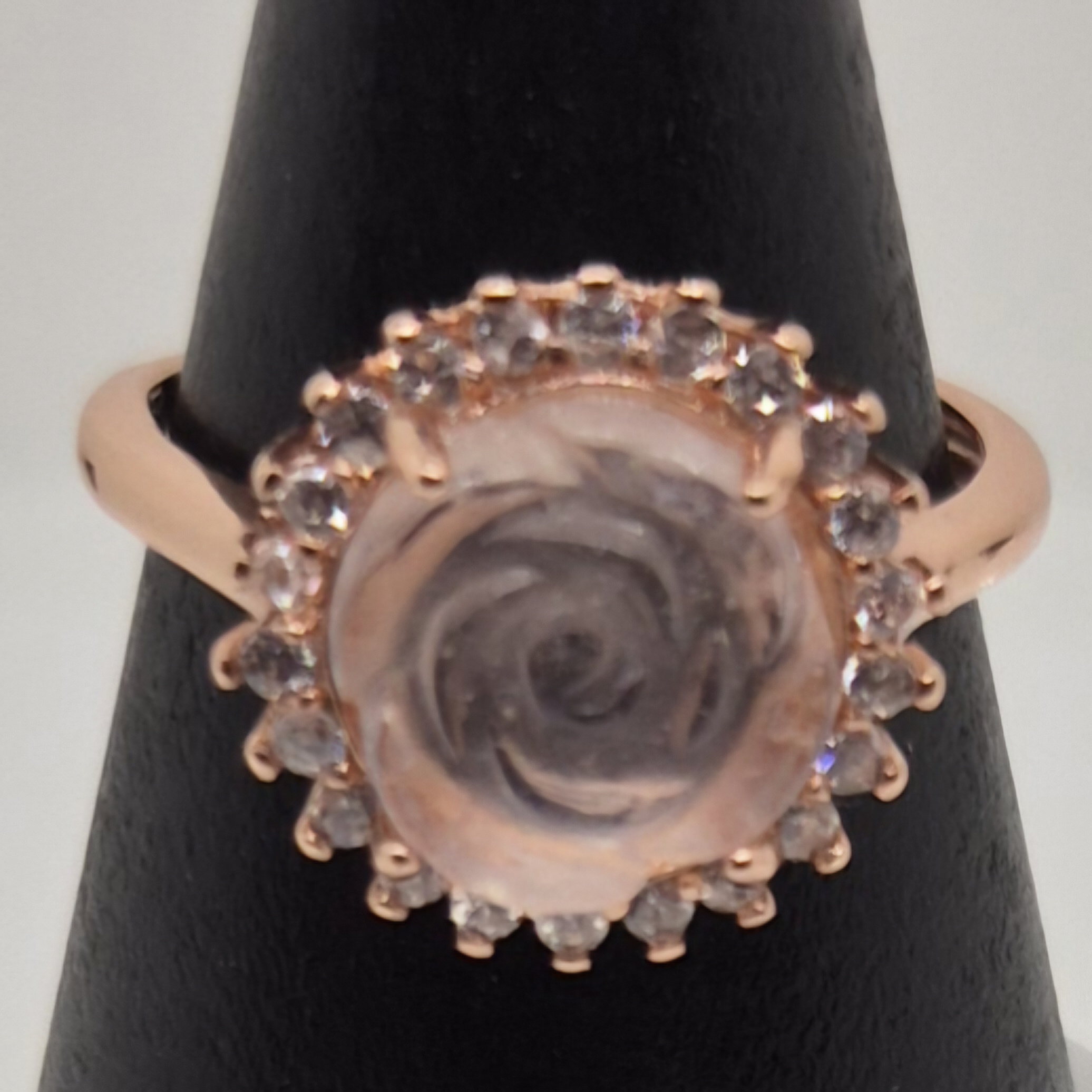 Ring rosenkvarts nr 1 rosegull