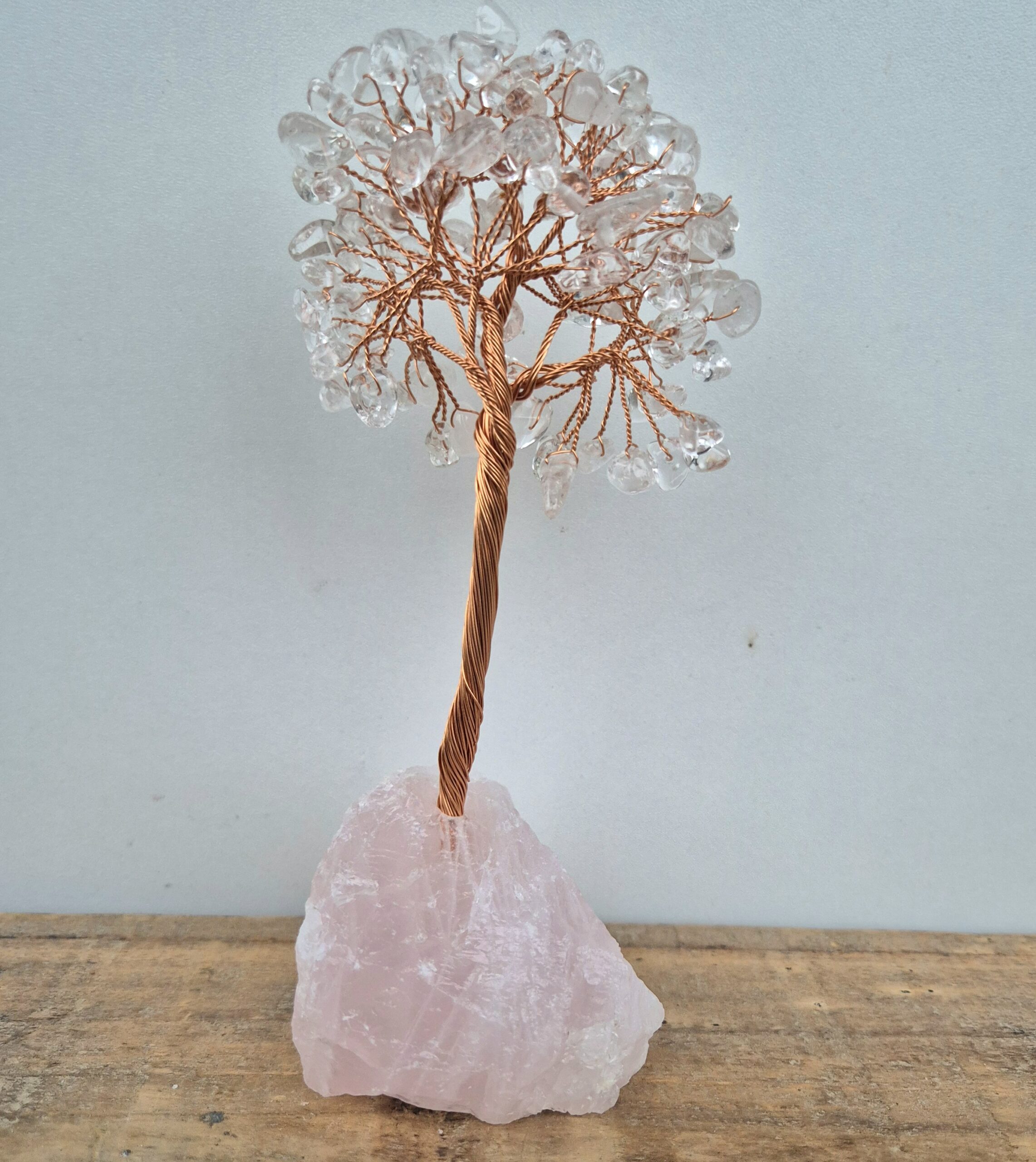 Krystalltre rosenkvarts/bergkrystall