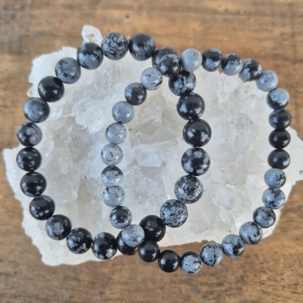 Armbånd obsidian snøfnugg nr 45 tilbud