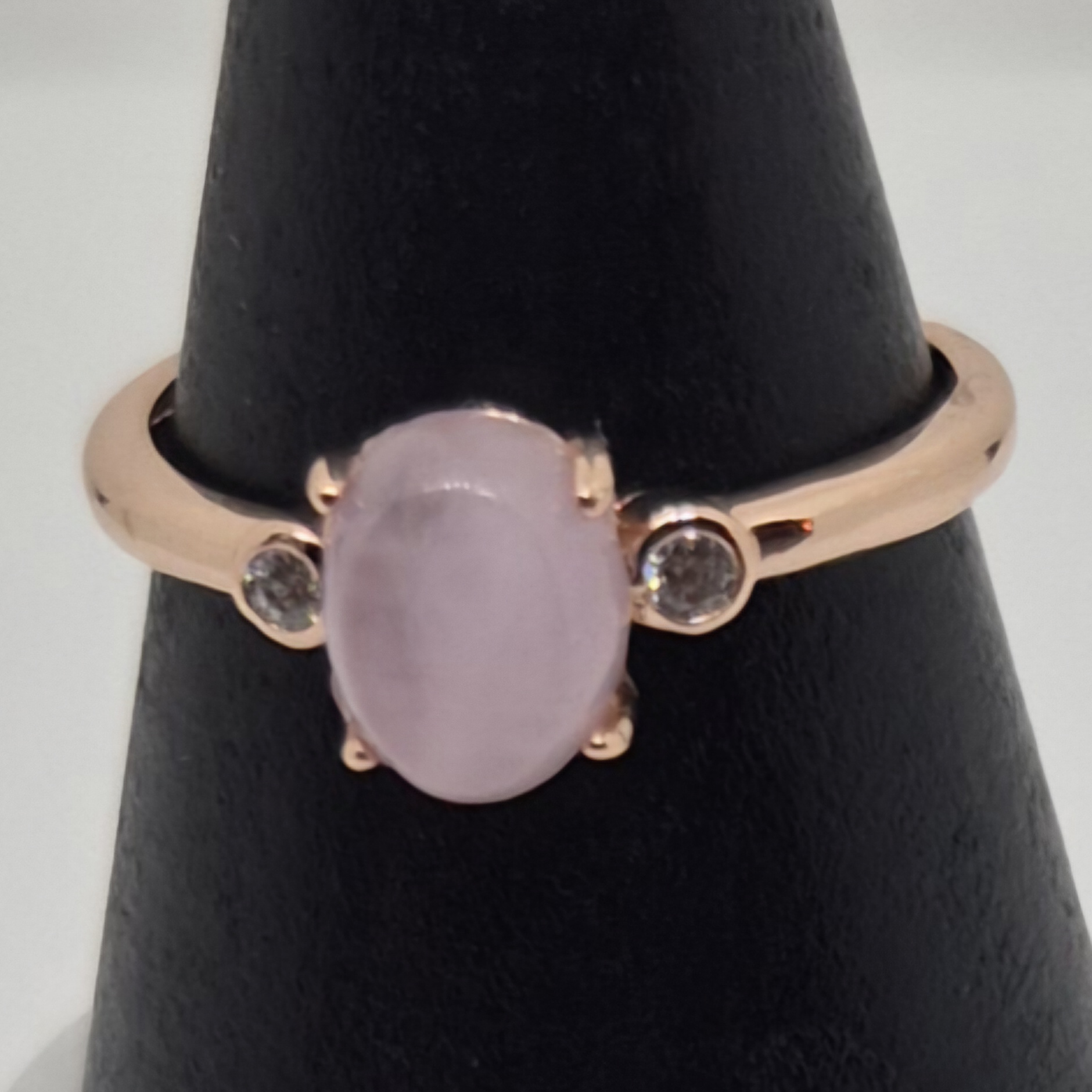 Ring kunzitt nr 5 rosegull