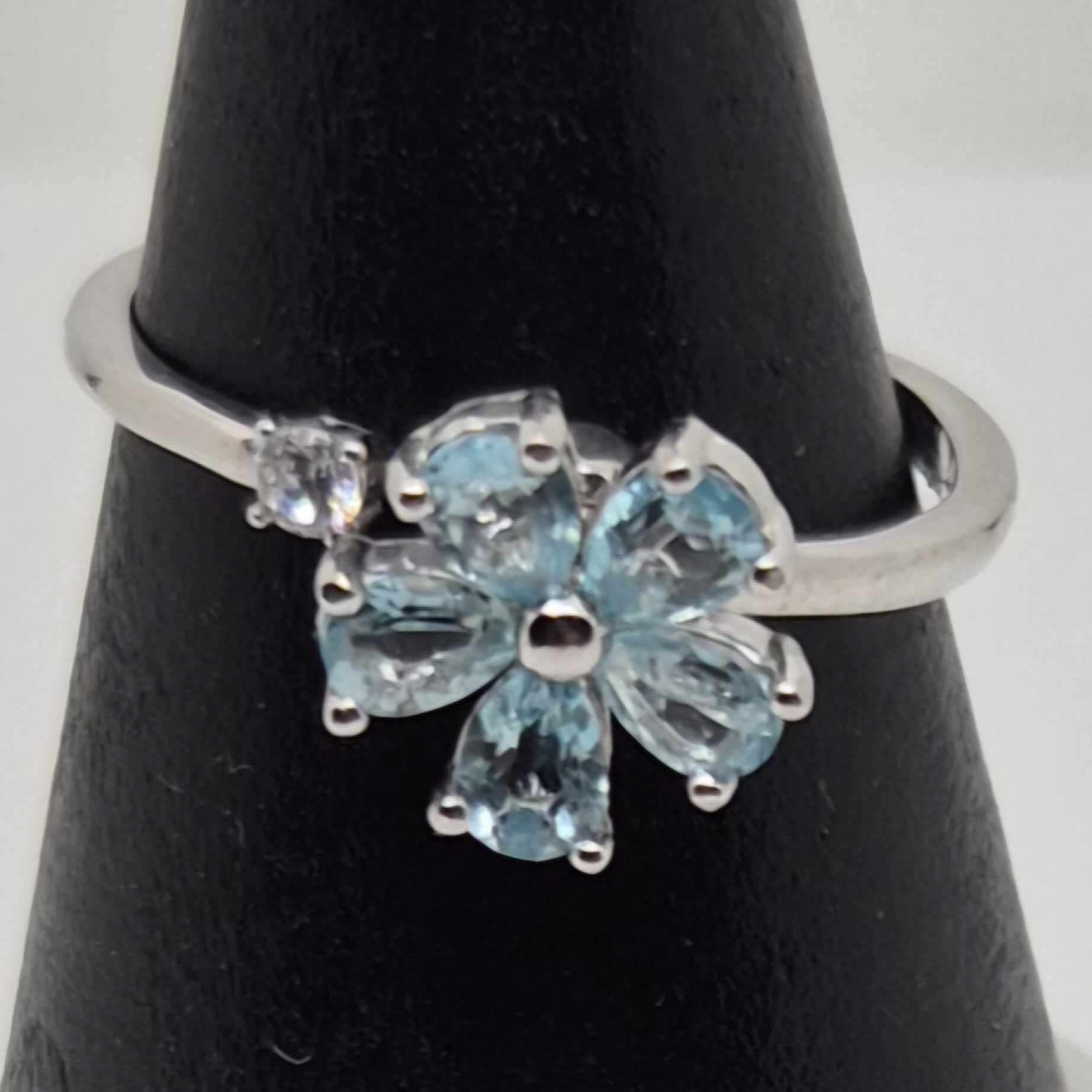 Ring topas lys blå 925 sølv 2.5.2
