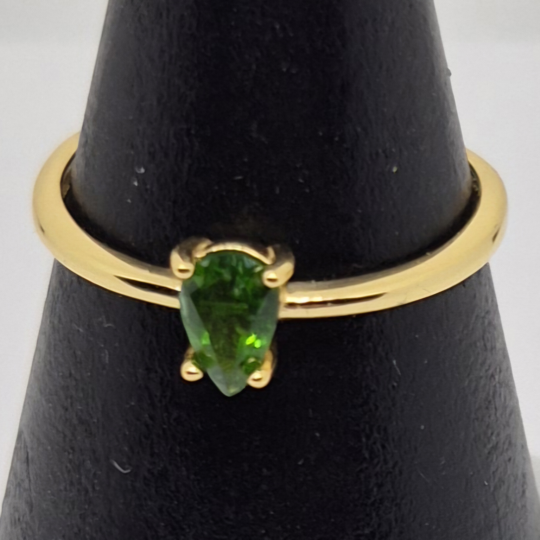 Ring diopsid 925 sølv, gullduble 2.5.9