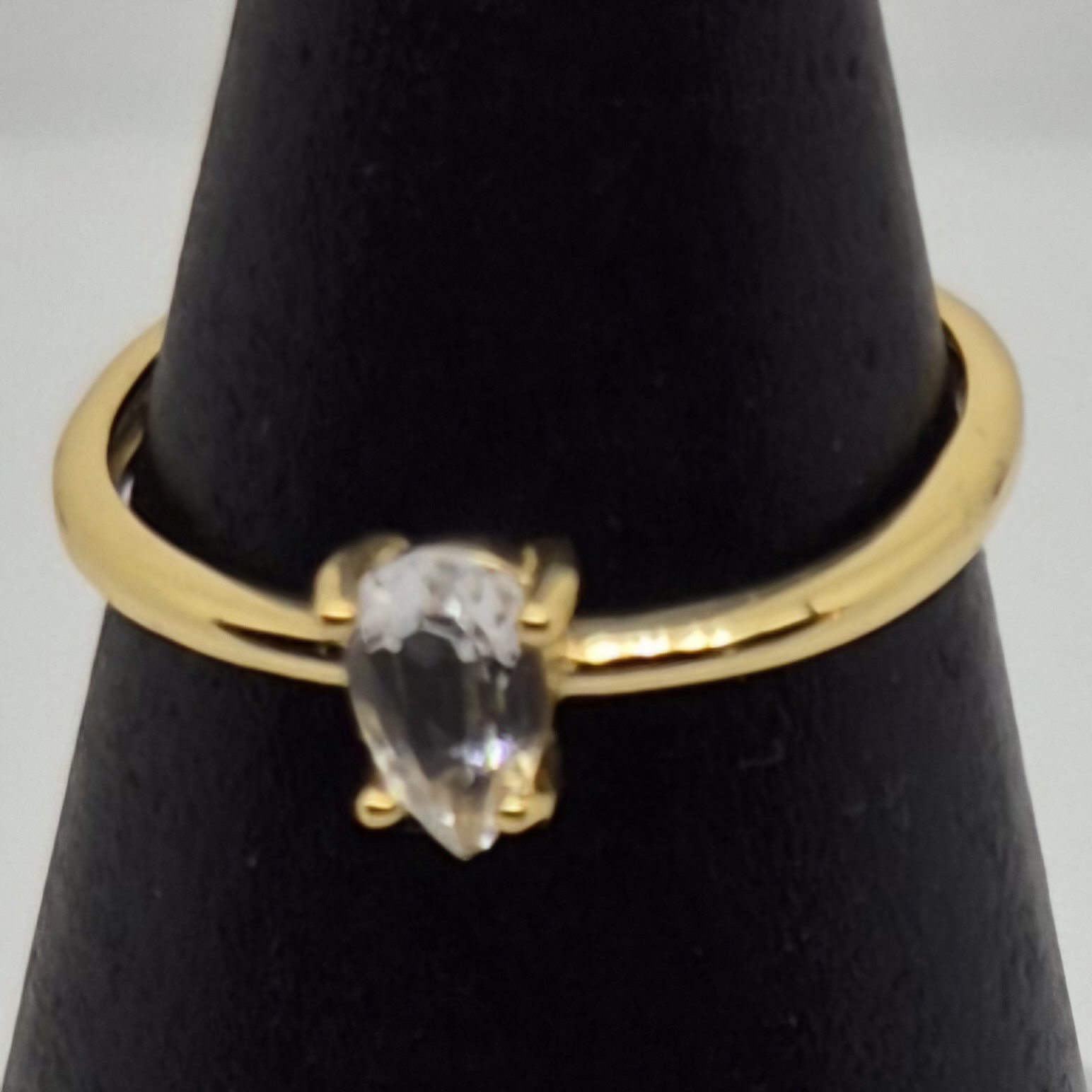 Ring bergkrystall 925 sølv, gullduble 2.6.7