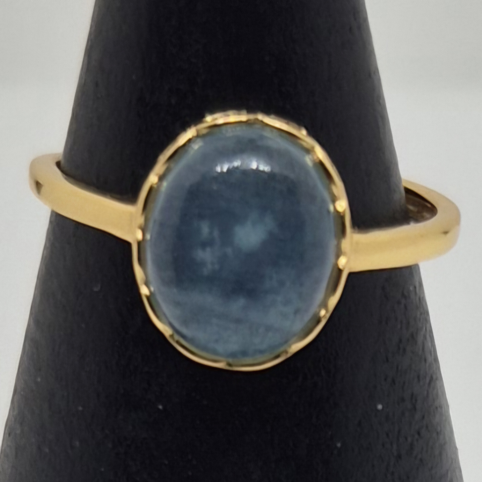 Ring akvamarin 925 sølv, gullduble 1.8.8
