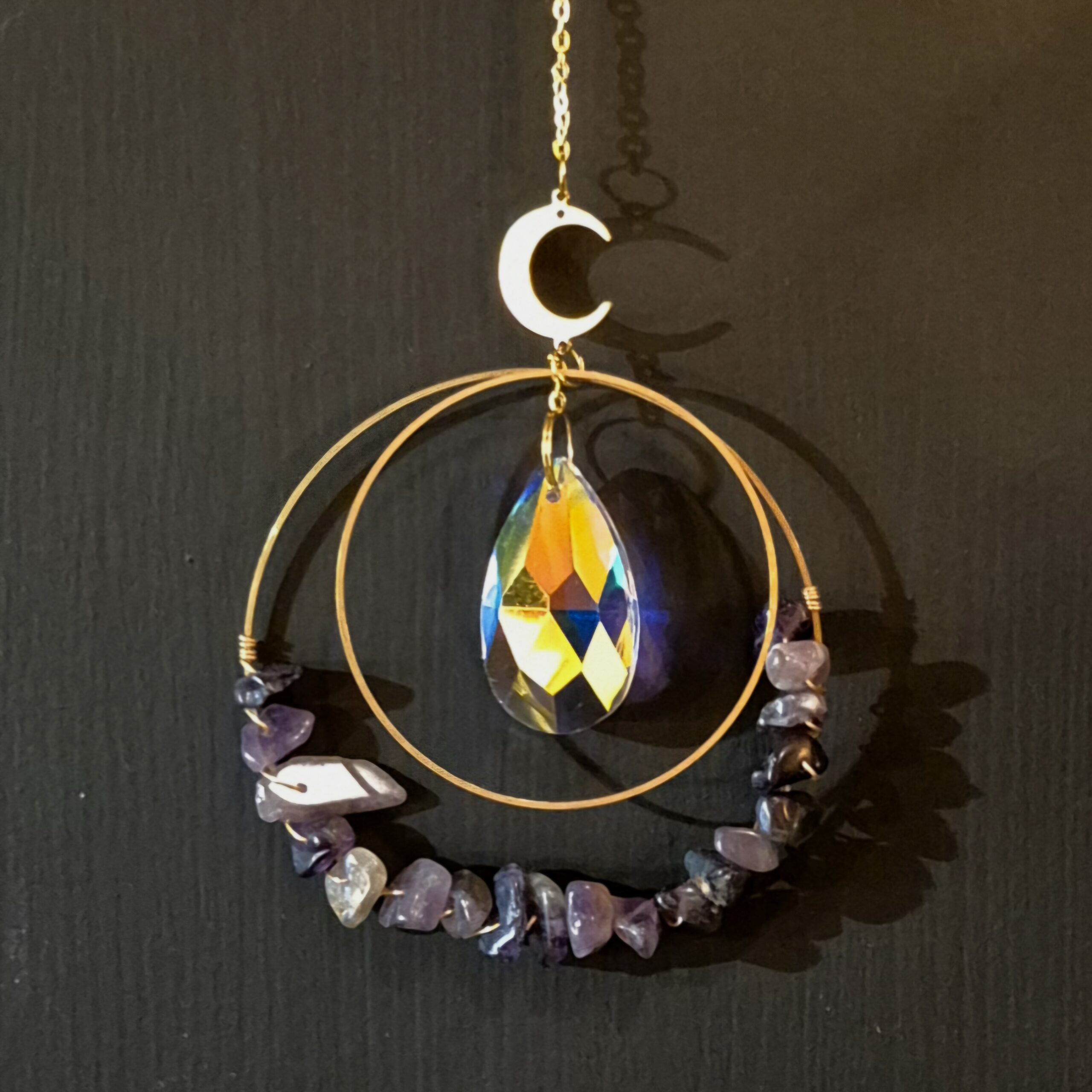 Solfanger (suncatcher) sirkel ametyst