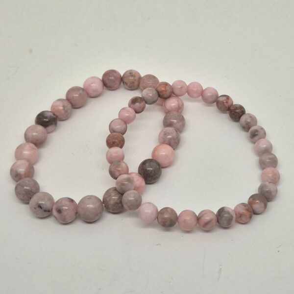 Armbånd kalsitt zebra rosa nr 108 tilbud