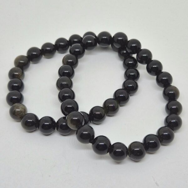 Armbånd obsidian gullskinn nr 101 tilbud
