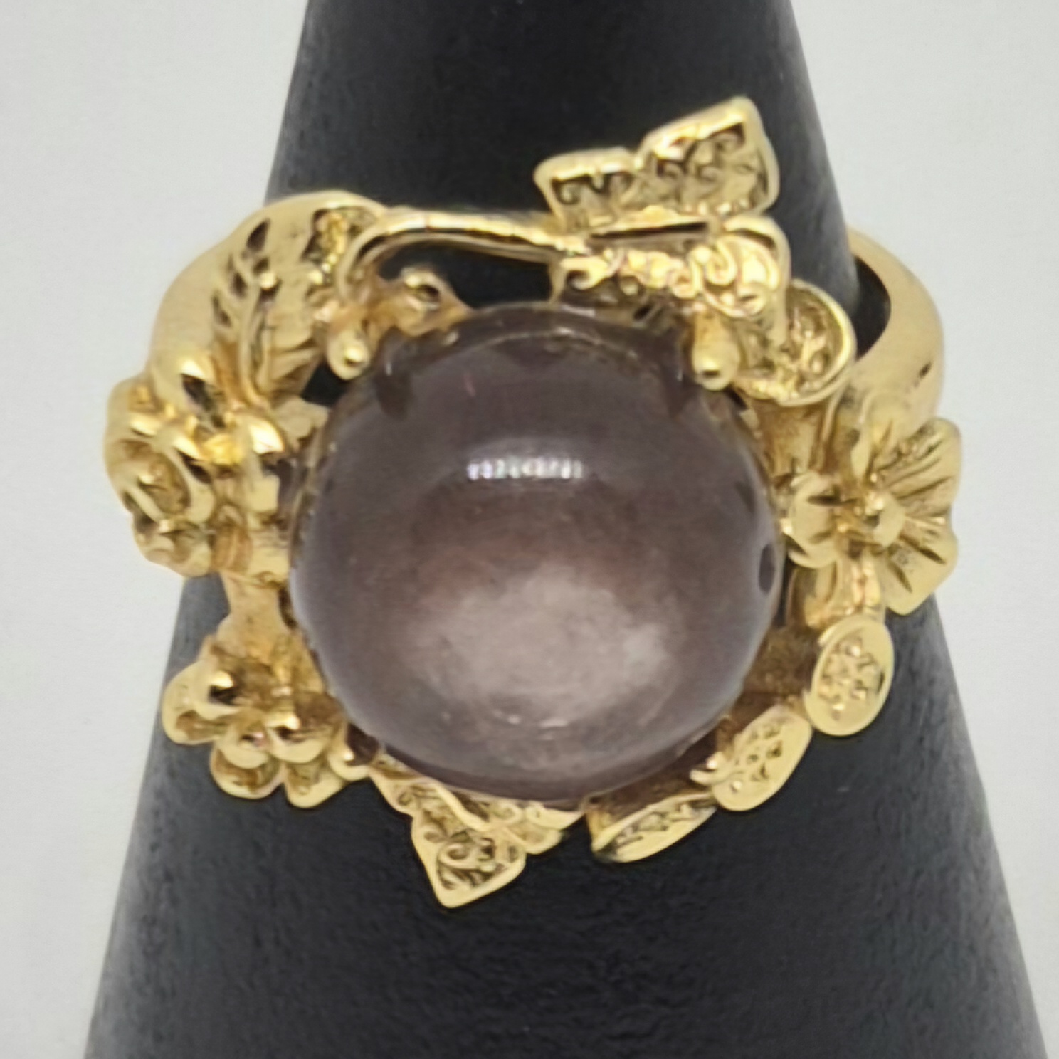 Ring lepidolitt mica gull 1.5.9