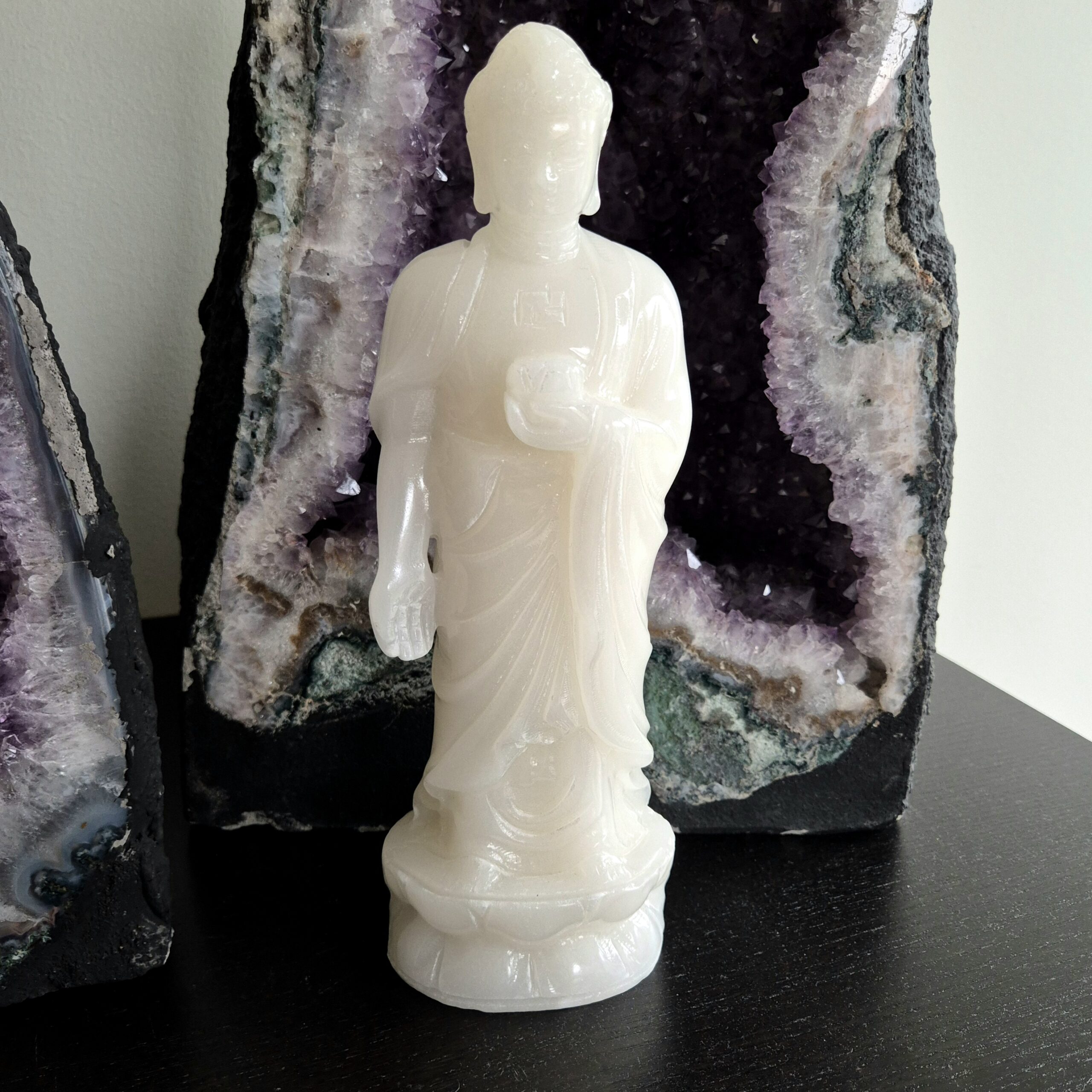 Budda hvit jade stor