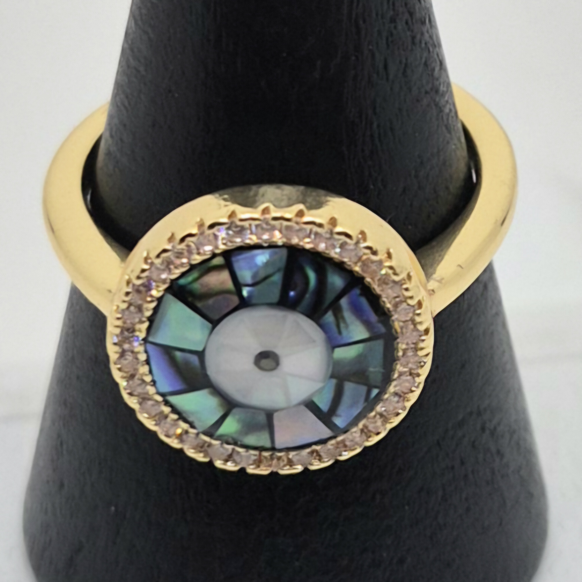 Ring abaloneskjell gull 1.6.8